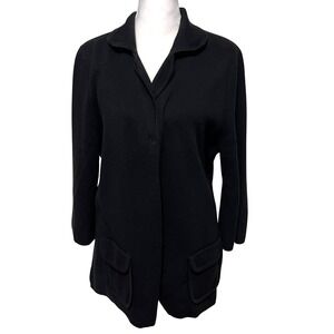 Aubergene Womens‎ Jacket Snap Button Front Cardigan Pockets Cotton Black XL